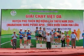 Giải chạy việt dã huyện Phú Thiện mở rộng lần thứ III năm 2025 “Marathon Yang Pơtao Apui-Theo bước chân Vua Lửa” thay đổi thời gian tổ chức vào ngày 28-3 với 1 cự ly thi đấu 5 km. Ảnh: Vũ Chi