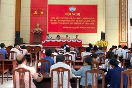 Quang cảnh buổi tiếp xúc cử tri huyện Krông Pa. Ảnh: Thanh Tâm