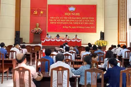 Quang cảnh buổi tiếp xúc cử tri huyện Krông Pa. Ảnh: Thanh Tâm