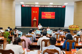 Quang cảnh hội nghị lần thứ 18 Ban Chấp hành Đảng bộ thị xã Ayun Pa khóa XIX. Ảnh: Vũ Chi