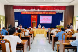 Quang cảnh hội nghị sơ kết 6 tháng đầu năm huyện Phú Thiện. Ảnh: Vũ Chi