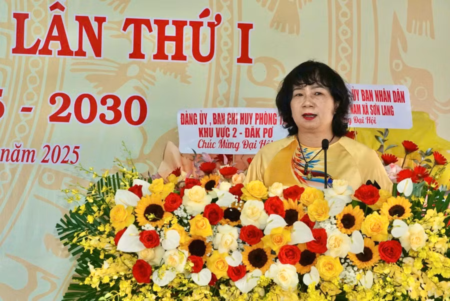 Giám đốc Sở Nội vụ Phạm Thị Tố Hải phát biểu chỉ đạo Đại hội. Ảnh: Minh Phương