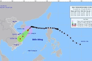 Bão số 7 giảm cường độ, di chuyển theo hướng Tây Nam, giật cấp 11