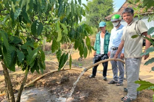 Nhờ mạnh dạn chuyển đổi cây trồng, cuộc sống gia đình ông Siu Nhin (bìa phải, làng Doch 2, xã Ia Kreng, huyện Chư Păh) ngày càng cải thiện. Ảnh: Đ.Y