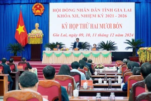 Ủy viên Ban Chấp hành Trung ương Đảng, Bí thư Tỉnh ủy, Chủ tịch HĐND tỉnh Hồ Văn Niên kết luận phiên thảo luận chung tại hội trường. Ảnh: Đức Thụy