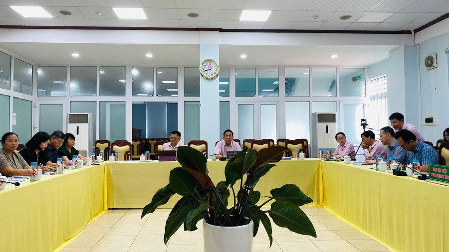 Các đại biểu tham dự phiên họp tại điểm cầu Chi nhánh NHCSXH tỉnh Gia Lai. Ảnh: Sơn Ca z6673577653977-a39390b33e07c4da5f8613d409644d96.jpg
