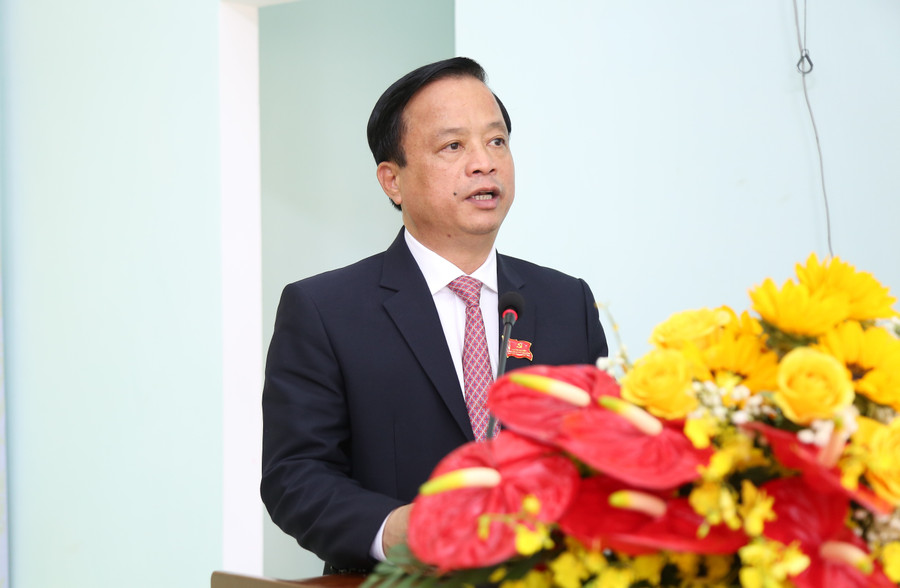 Comrade Nguyen Tuan Thanh gave a speech directing the Congress. Photo: T.SY 2.jpg