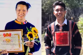Anh Bùi Ngọc Thanh (trái) và Lu-Y Djoan (phải) là hai thanh niên tiêu biểu tỉnh Gia Lai dám nghĩ dám làm, truyền cảm hứng cho người trẻ tại Lễ tôn vinh năm 2025
