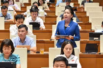 ĐB Lý Tiết Hạnh đề nghị tiếp tục hoàn thiện chính sách đất đai, bảo đảm sinh kế cho người dân. Ảnh: Đoàn ĐBQH tỉnh Gia Lai