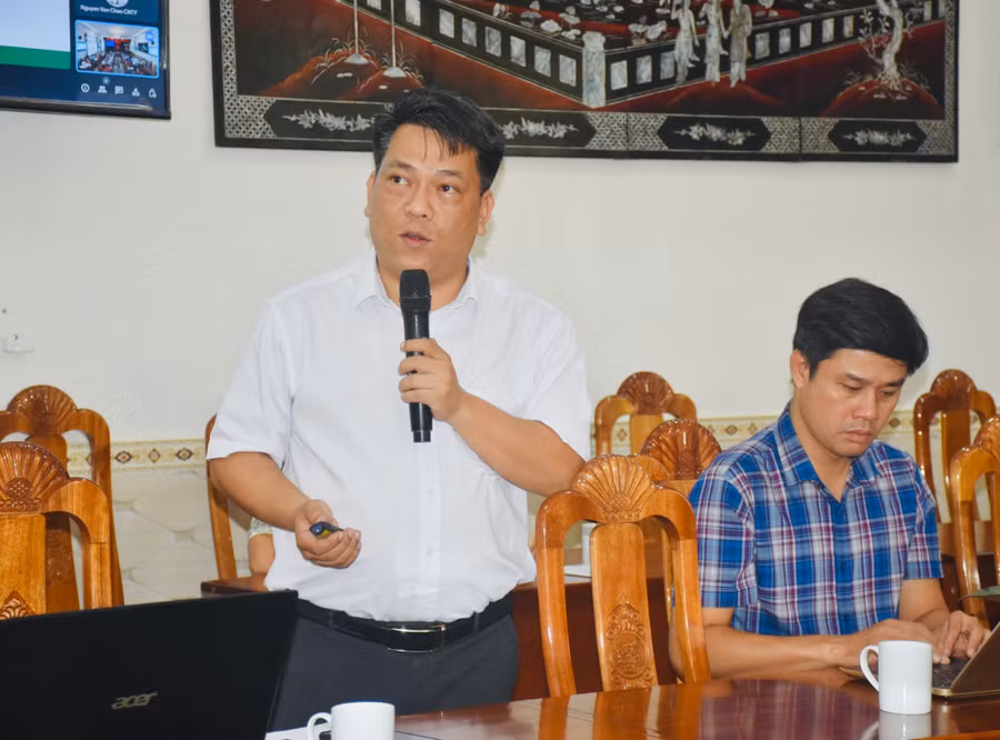 Tiến sĩ Nguyễn Hải Quân-Chủ nhiệm đề tài báo cáo quá trình thực hiện. Ảnh: Mai Ka