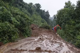 Bình Định: Đèo Bà Nam sạt lở đất, 3 người trên xe khách may mắn thoát chết