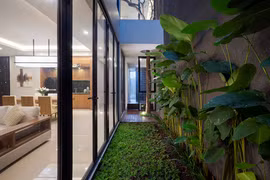Nhà ống đẹp say lòng với sân vườn bên trong