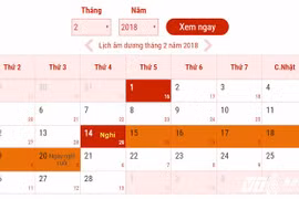 Lịch nghỉ Tết Nguyên đán Mậu Tuất 2018 chính thức của người lao động
