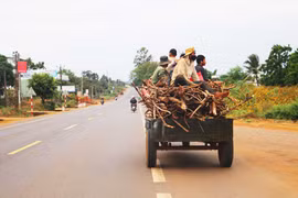 Xe công nông vẫn lưu thông trên quốc lộ