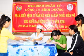 Binh đoàn 15: Khám-chữa bệnh, cấp thuốc miễn phí