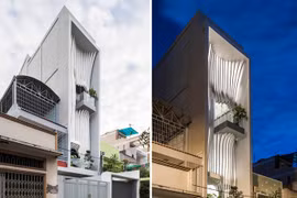 Ngôi nhà Sài Gòn có mặt tiền mềm mại như dải lụa