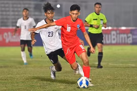 U.19 Campuchia giành chiến thắng sốc trước U.19 Singapore