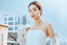 Hoa hậu Đỗ Mỹ Linh diện váy cưới của thương hiệu Vera Wang