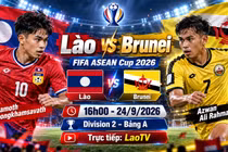 Lào vs Brunei 16h ngày 24/9: Trận khai màn FIFA ASEAN Cup 2026
