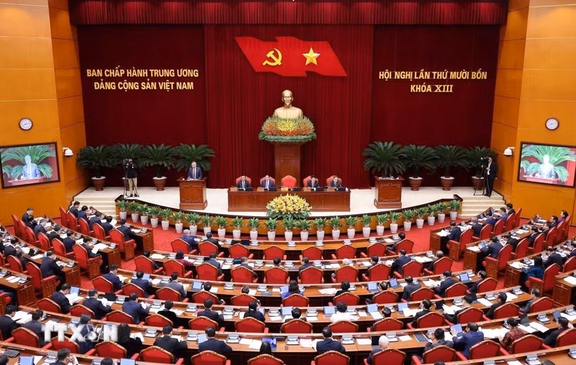 Phiên khai mạc Hội nghị lần thứ 14 Ban Chấp hành Trung ương Đảng khóa XIII. (Ảnh: Lâm Khánh/TTXVN)
