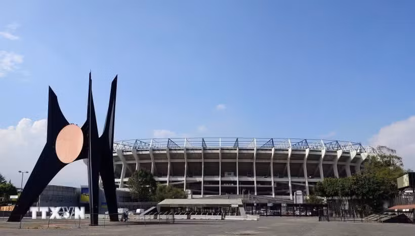 Sân vận động Estadio Azteca của Mexico, địa điểm diễn lễ khai mạc World Cup 2026 vào tháng 6 tới. (Ảnh: Phi Hùng/TTXVN)