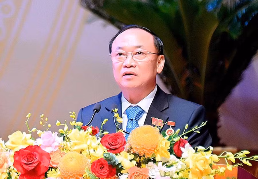 Thượng tướng Thái Đại Ngọc-Ủy viên Trung ương Đảng, Phó Tổng Tham mưu trưởng QĐND Việt Nam phát biểu nhận nhiệm vụ Bí thư Tỉnh ủy Gia Lai. Ảnh: Đức Thụy