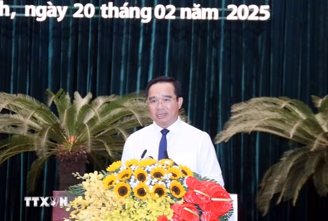 Chủ tịch UBND Thành phố Hồ Chí Minh Nguyễn Văn Được phát biểu. (Ảnh: Xuân Khu/TTXVN)