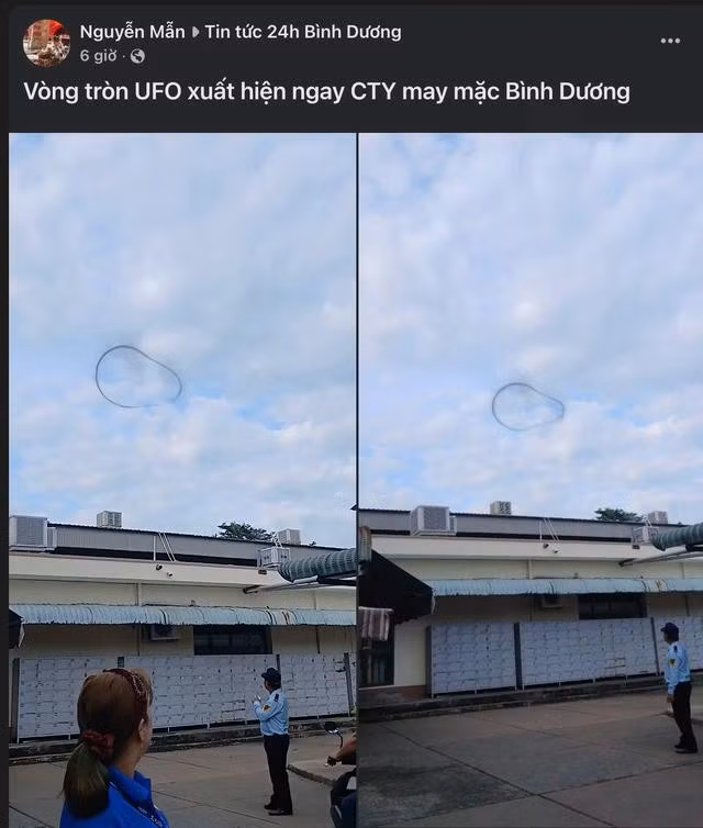 Hình ảnh về hiện tượng lạ được dân mạng chia sẻ sáng nay. ẢNH: CHỤP MÀN HÌNH