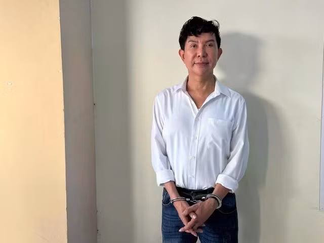 Ca sĩ Long Nhật bị bắt. ẢNH: CTV