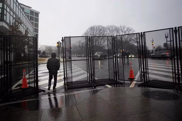 Các hàng rào tạm thời được dựng ở Washington D.C trong thời gian tổ chức lễ nhậm chức. Ảnh: AFP