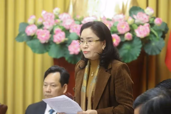 Thứ trưởng Bộ Văn hoá, Thể thao và Du lịch Trịnh Thị Thủy thông tin các điểm mới của Luật Báo chí. Ảnh: Trần Thường