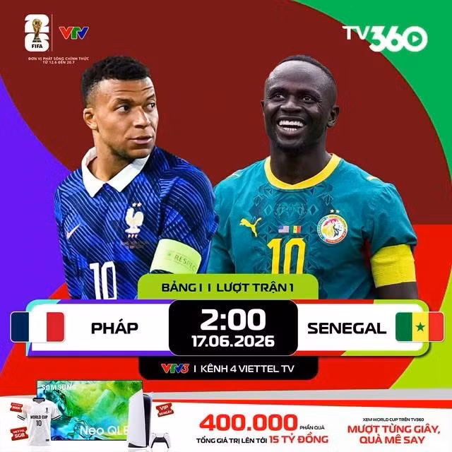 Điểm nhấn trong cuộc đối đầu giữa Pháp và Senegal là màn so tài trên mặt trận tấn công giữa Mbappe và Sadio Mane. ẢNH: TV360