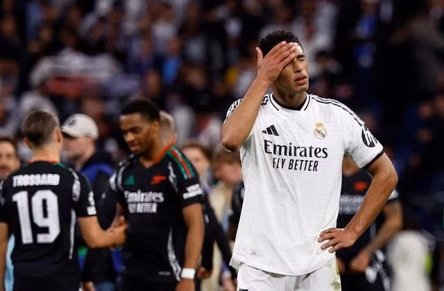 Sự thất vọng của Jude Bellingham nói lên sự bế tắc của Real Madrid. Ảnh: Reuters