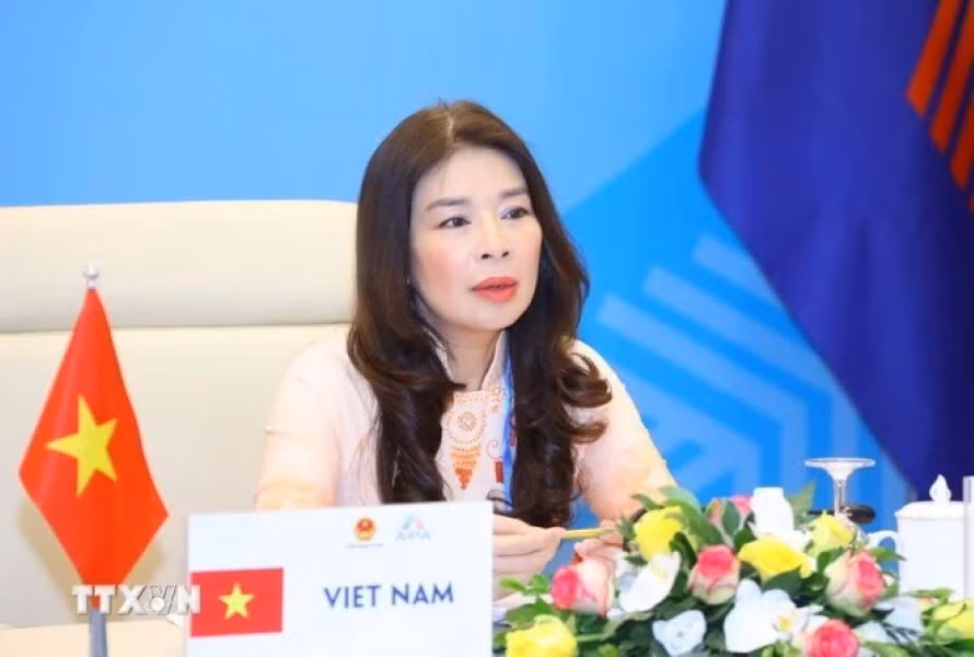 Phó Chủ nhiệm Ủy ban Đối ngoại của Quốc hội Lê Thu Hà. (Ảnh: Nguyễn Điệp/TTXVN)