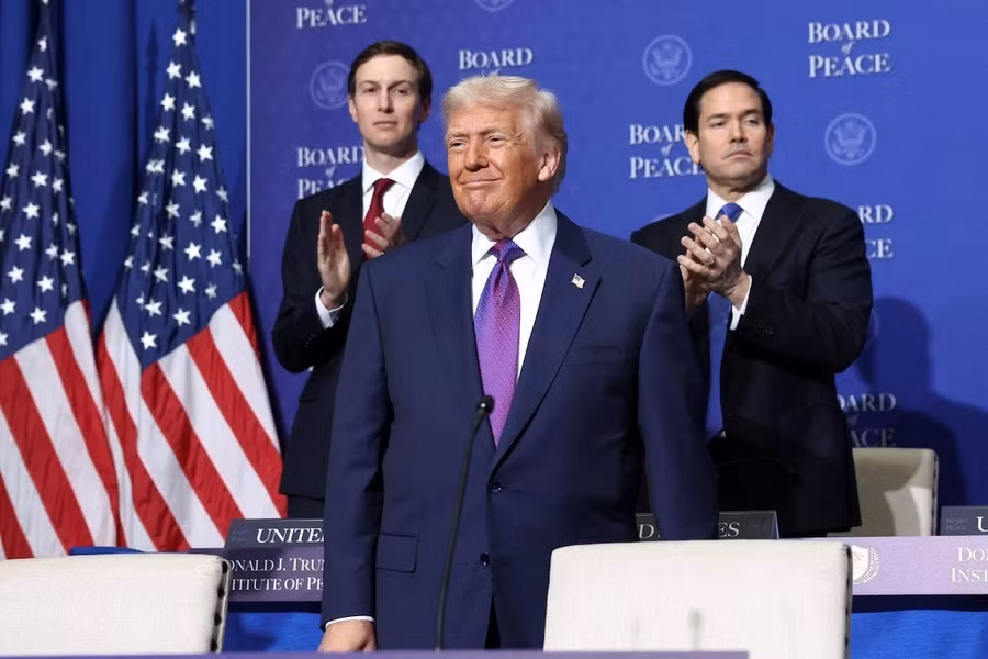 Tổng thống Mỹ Donald Trump tại cuộc họp. Ảnh: Reuters/TPO