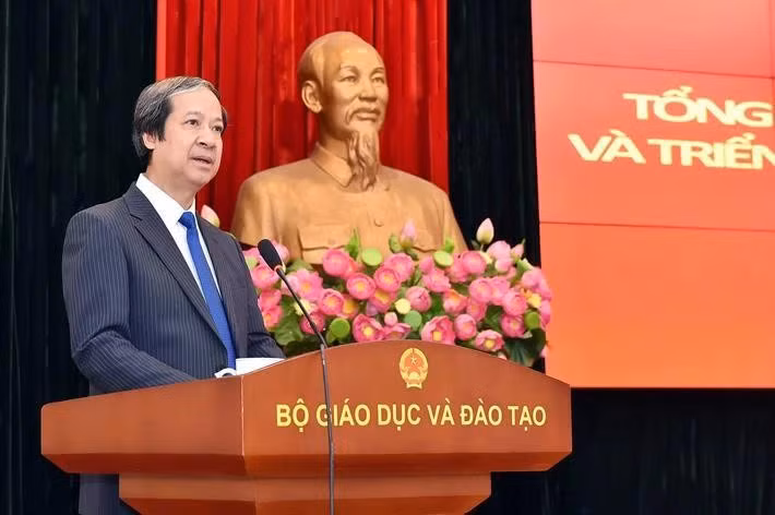 Bộ trưởng Nguyễn Kim Sơn cho rằng, 2025 là năm khởi động nhiều việc lớn của ngành Bộ GD-ĐT. ẢNH: MOET