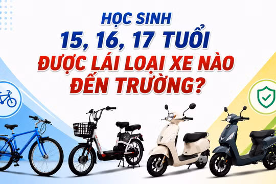 Học sinh 15, 16, 17 tuổi được lái loại xe nào đến trường?