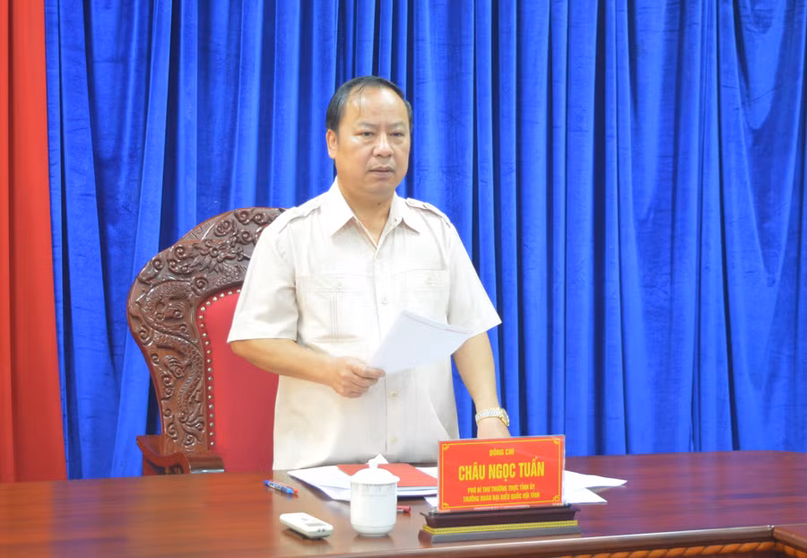 Phó Bí thư Thường trực Tỉnh ủy Châu Ngọc Tuấn kết luận tại cuộc họp. Ảnh: Anh Huy