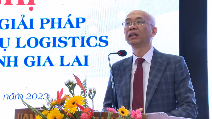 Ông Trần Thanh Hải-Phó Cục trưởng Cục xuất nhập khẩu (Bộ Công thương) phát biểu tại hội nghị. Ảnh: Vũ Thảo