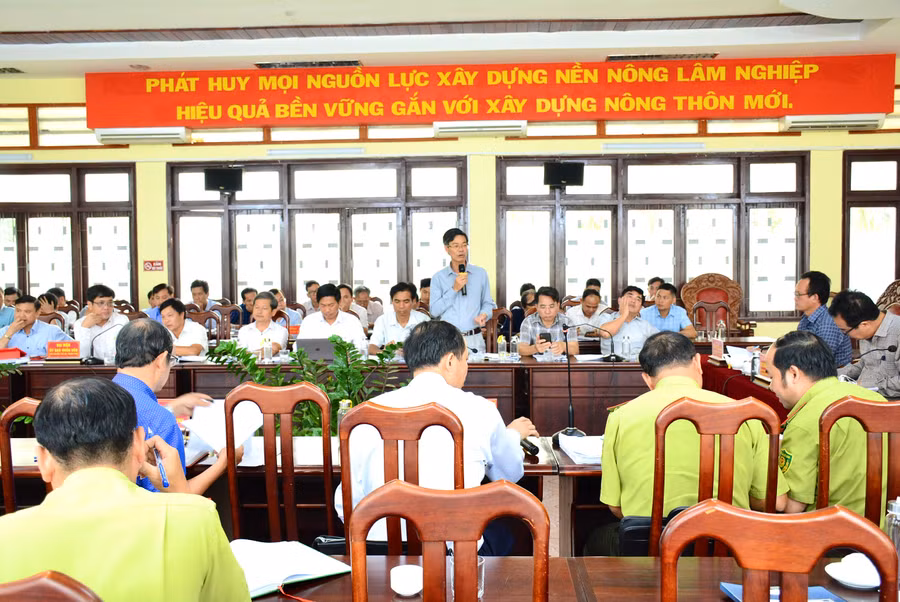Các đại biểu tham gia thảo luận tại hội nghị, phần lớn đề cập đến những khó khăn trong công tác thu hồi đất lâm nghiệp lấn chiếm để trồng rừng. Ảnh: Minh Nguyễn Các đại biểu tham gia thảo luận tại hội nghị, phần lớn đề cập đến những khó khăn trong công tác thu hồi đất lâm nghiệp lấn chiếm để trồng rừng. Ảnh: Minh Nguyễn
