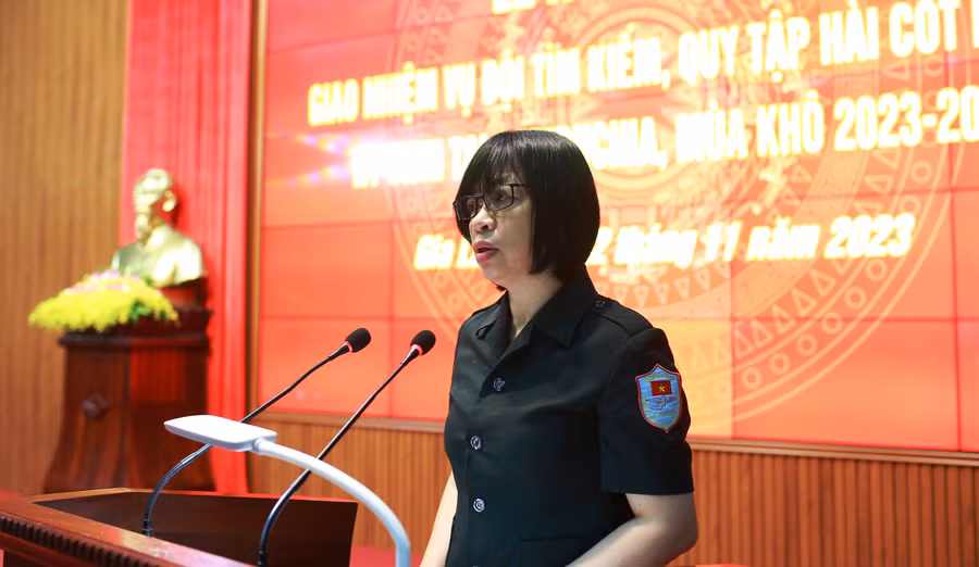 Phó Chủ tịch UBND tỉnh, Trưởng ban Chỉ đạo 515 của tỉnh phát biểu tại buổi lễ. Ảnh: Vĩnh Hoàng