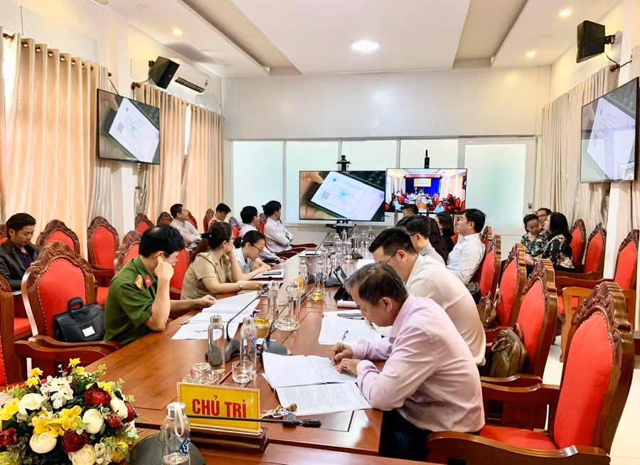 Quang cảnh hội nghị trực tuyến tại điểm cầu Gia Lai. Ảnh: Như Nguyện