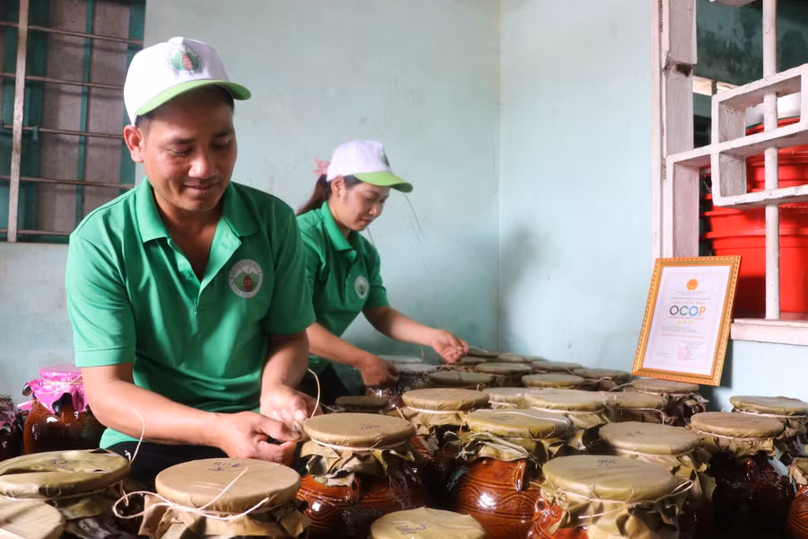Năm 2023, anh Đinh Yang bán được gần 400 ghè rượu, thu lợi hơn 160 triệu đồng. Ảnh: Ngọc Minh