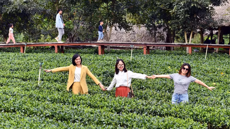 Điểm du lịch cộng đồng bản Ven, huyện Yên Thế (Bắc Giang) là một trong những điểm du lịch thu hút du khách dịp nghỉ lễ. (Ảnh ĐĂNG KHOA)