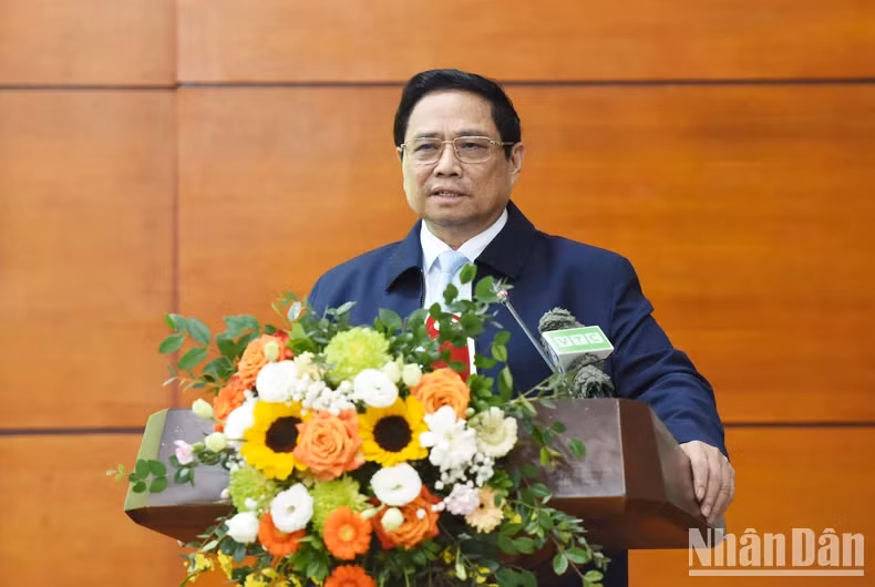 Thủ tướng Phạm Minh Chính phát biểu chỉ đạo hội nghị. ẢNH: TRẦN HẢI/NDO