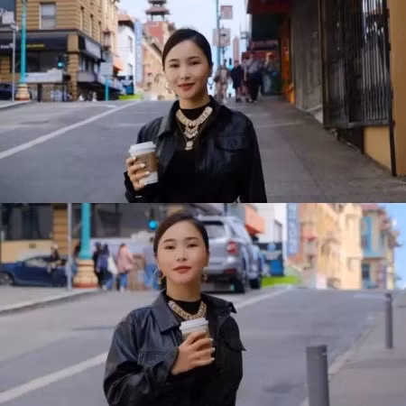 Hương Tràm lúc dạo phố