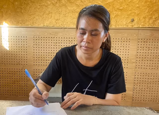 Nguyễn Thị Thúy tại cơ quan điều tra. Nguyễn Thị Thúy tại cơ quan điều tra.