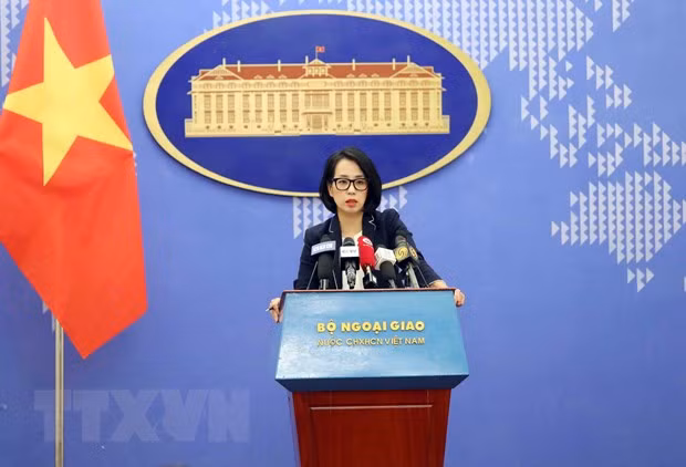 Người Phát ngôn Bộ Ngoại giao Phạm Thu Hằng. (Ảnh: An Đăng/TTXVN) Người Phát ngôn Bộ Ngoại giao Phạm Thu Hằng. (Ảnh: An Đăng/TTXVN)