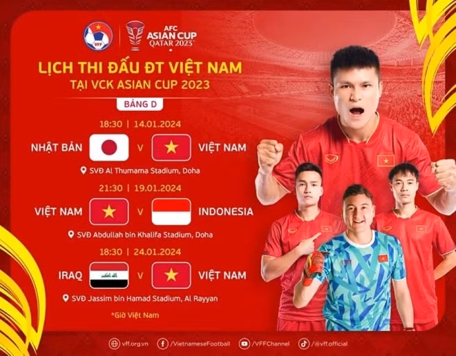 Lịch thi đấu của Đội tuyển Việt Nam tại Asian Cup 2023.