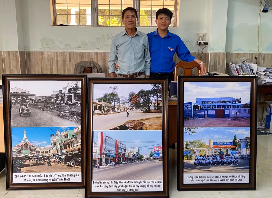 Một số tác phẩm tham gia cuộc thi ảnh “Pleiku xưa và nay”. Ảnh: P.L